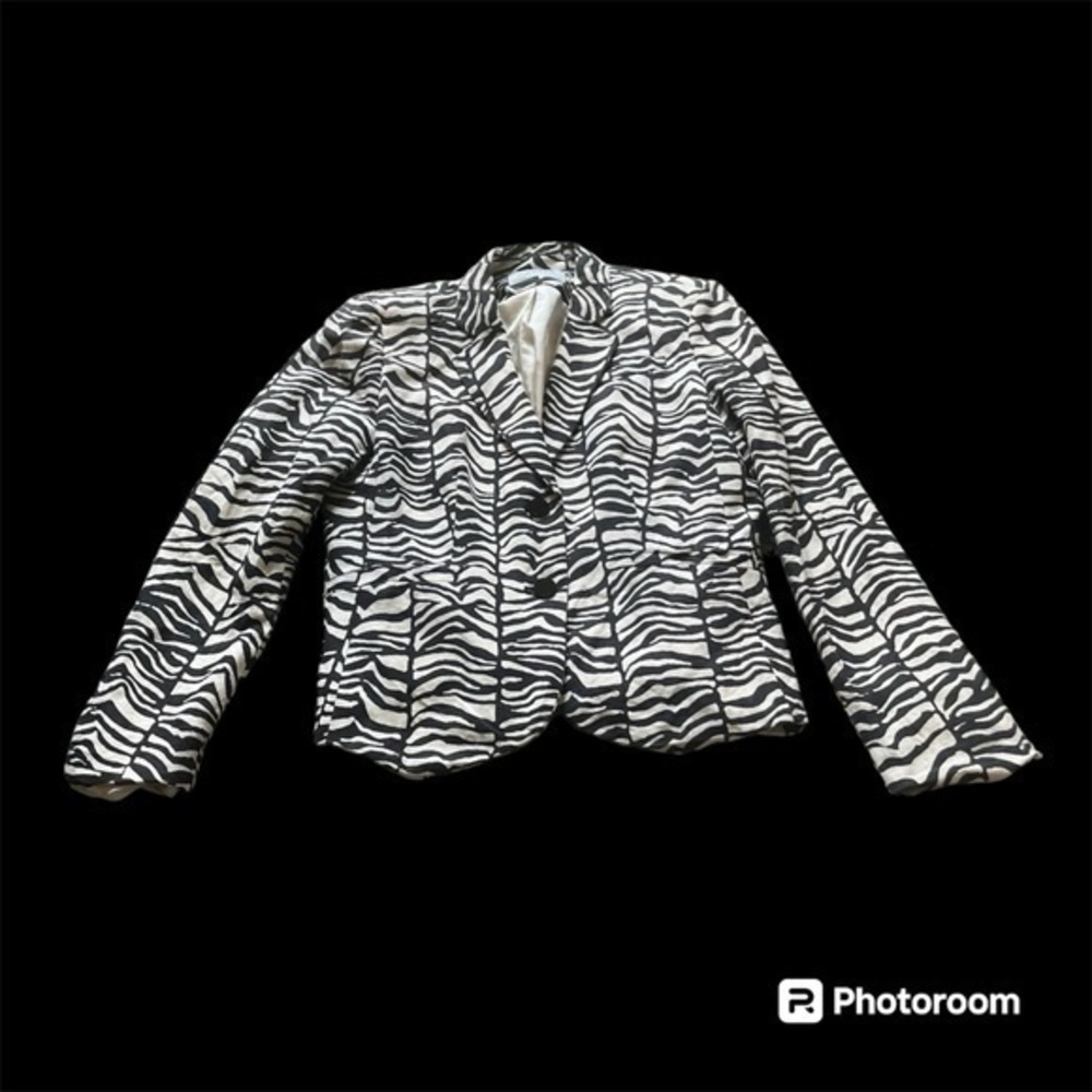Calvin Klein Zebra print business blazer coat